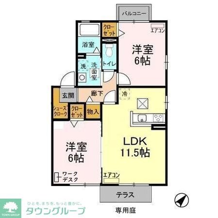 サニーフィールド Bの物件間取画像